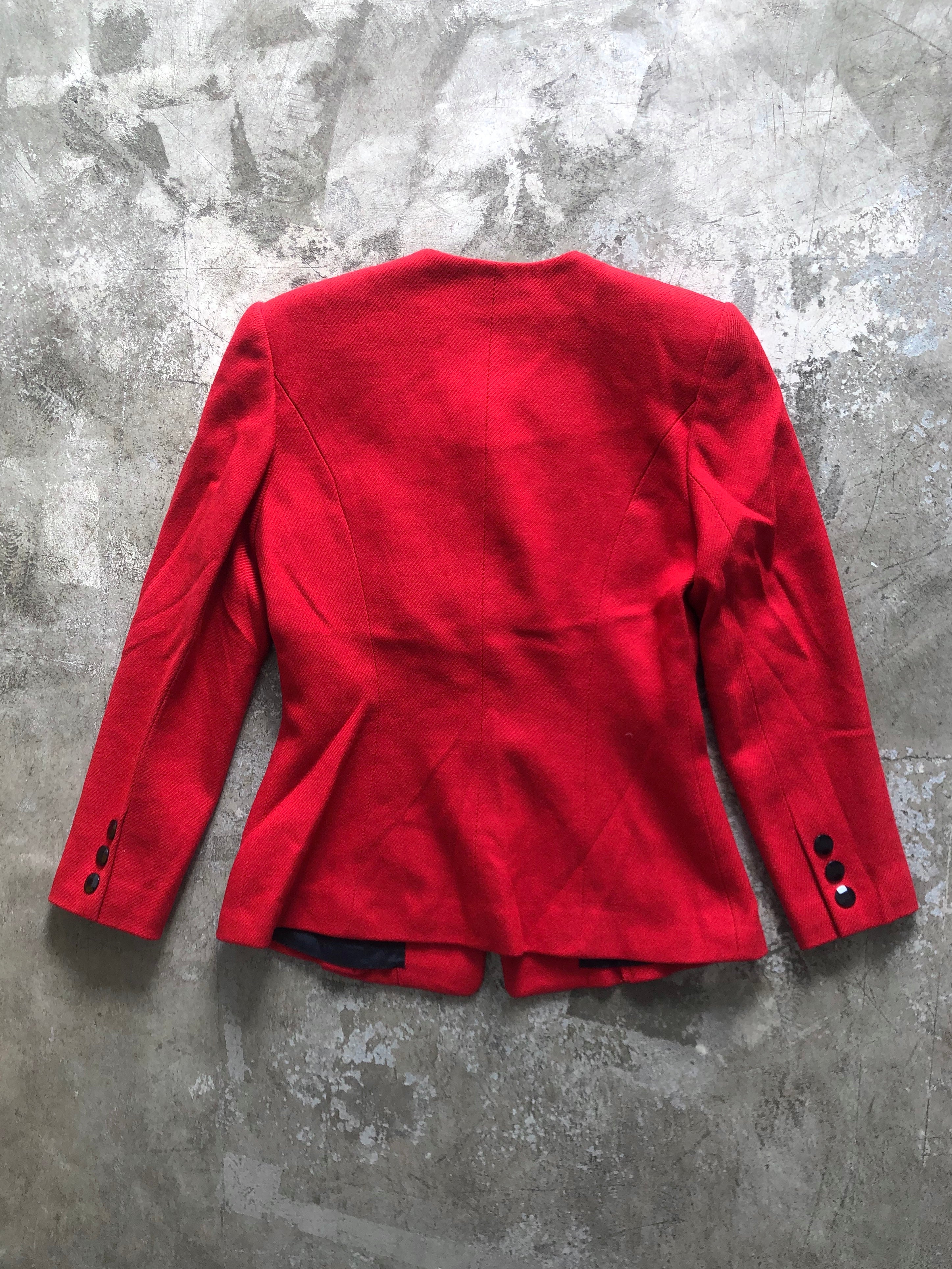 red wool jacket