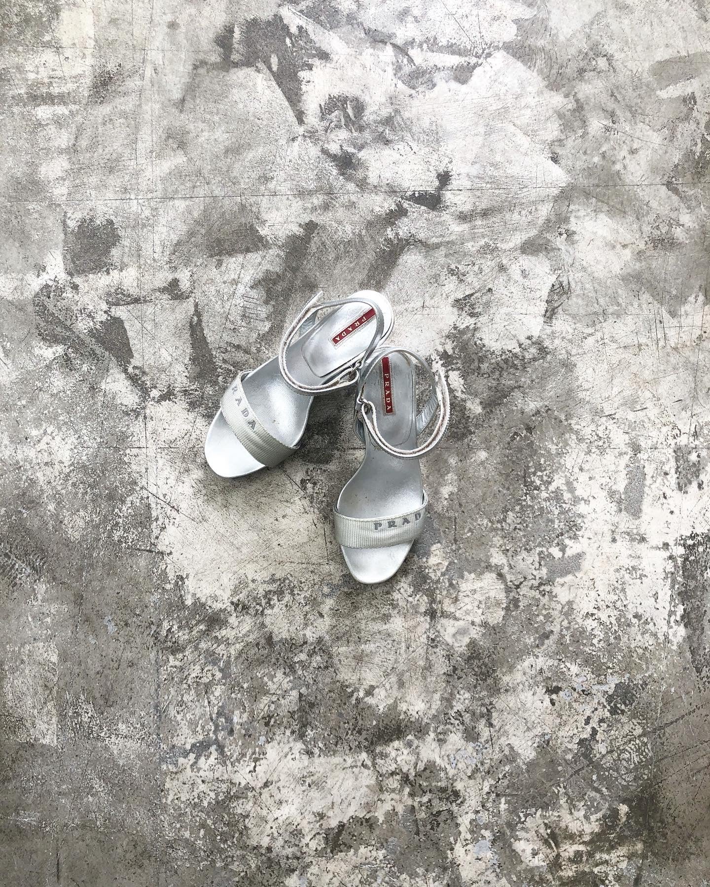 Prada silver sandal