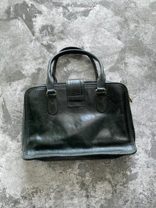 dark green leather bag