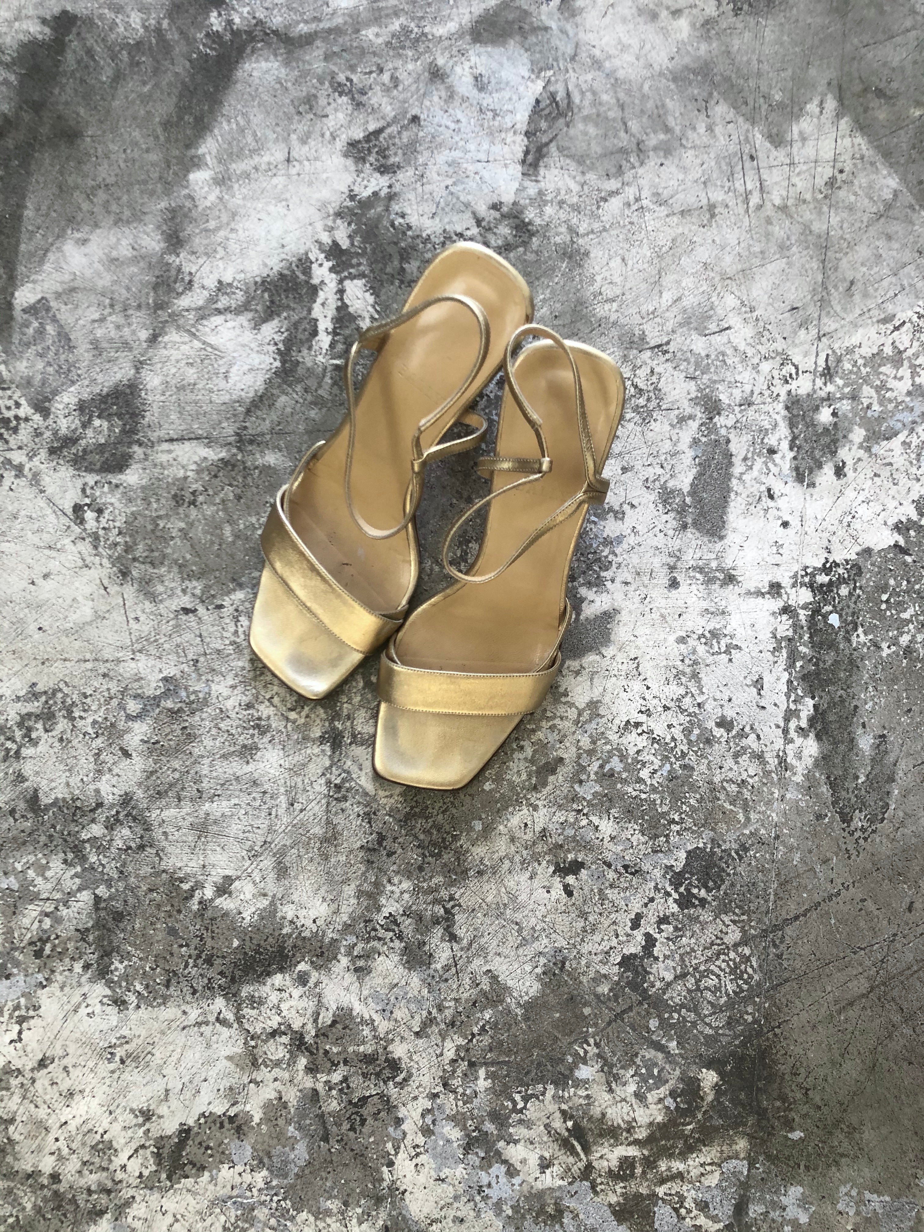 Bally gold leather sandal